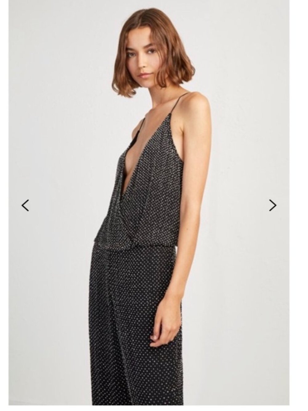 French Connection Womens Beaded V-Neck Jumpsuit